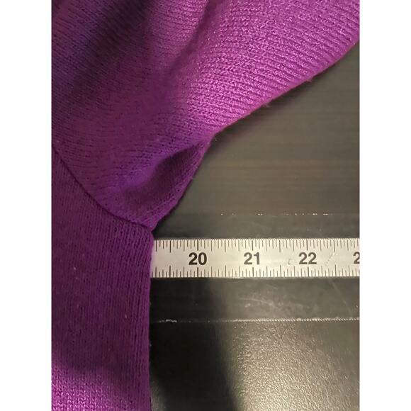 Vintage Womens Jacket Size Petite Medium Purple Gold Buttons Old Money Preppy - Picture 4 of 6